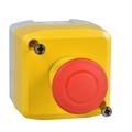 Schneider Electric Control station, Harmony XALD, XALK, plastic, yellow, 1 red mushroom head push button 40mm, emergency stop push pull 1 NC, unmarked XALK198