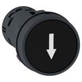 Schneider Electric Monolithic push button, Harmony XB7, plastic, black, 22mm, spring return, marked DOWN ARROW, 1NO XB7NA21343