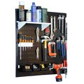 Wall Control Industrial Pegboard Utility Kit, Black Panels White Hooks 35-IWGL-200-BW