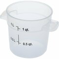 Storplus Food Storage Container, Round, 1 qt, Clear 1096130
