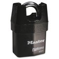 Master Lock Padlock, Keyed Different, Partially Hidden Shackle, Rectangular Steel Body, Boron Shackle, 7/8 in W 6321