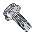 Zoro Select Thread Cutting Screw, #8-32 x 1-1/2 in, Zinc Plated Steel Hex Head Slotted Drive, 3000 PK 08243SW