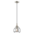 Livex Lighting Art Glass Mini Pendants 1 Light Brushed Nickel Mini Pendant 40645-91