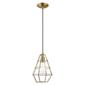 Livex Lighting Geometric Shade Mini Pendants 1 Light Antique Brass Mini Pendant 41322-01