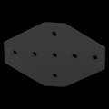 80/20 Black 10 S 7 Hole Cross Joining Plate 4135-BLACK
