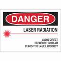 Brady Danger Laser Sign, 7 in H, 10 in W, Polyester, Rectangle, 88707 88707