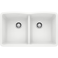 Blanco Diamond Silgranit 50/50 Double Bowl Undermount Kitchen Sink - White 440185