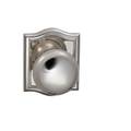 Omnia Knob Arched Rose Priv Knob 2-3/8" BS Full Lip Strike Bright Nickel 458 458AR/238F.PR14