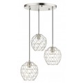 Livex Lighting Brushed Nickel Pendant, 3 Light 46593-91