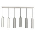 Livex Lighting Brushed Nickel Linear Pendant, 6 Light 46757-91