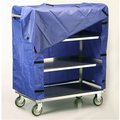 Lakeside Stainless Steel 4-Shelf Linen Cart w/Cover, 500 lb Capacity-21"x50" 470