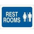 Brady Sign, Facility, Rest Rooms, Picto, 10X7, Width: 7", 47691 47691