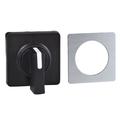 Square D Cam switch operating head, Harmony K1, K2, 22mm, plastic, 45x45mm plate, metallic legend, black handle KBC1H