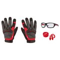 Milwaukee Tool Demolition Gloves, EXTRA Glasses AND 3 Pack Reusable Corded Ear Plugs 48-22-8732, 48-73-2020, 48-73-3151