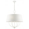 Livex Lighting White Pendant Chandelier, 6 Light 49846-03