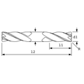 Ac Drills SC Endmill, 4FL, BRT, 1/2"x5/8"x3" 40220-125