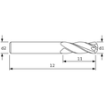 Ac Drills SC Endmill, 4FL, TiAlN, 3/4"x1-1/2"x4" 43640B