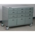 Stackbin Three Wide, Mobile Drawer Unit 4-3P4724-L2RD