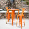 Flash Furniture 4PK 30" High Orange Metal Indoor-Outdoor Barstool 4-CH-31320-30GB-OR-GG