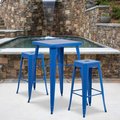Flash Furniture 4Pack 30" High Backless Blue Square Metal Barstool 4-CH-31320-30-BL-GG