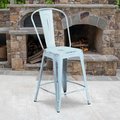 Flash Furniture Distressed Gn-Blue Metal Stool 4-ET-3534-24-DB-GG