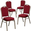 Flash Furniture Burgundy Fabric Banquet Chair 4-FD-C01-GOLDVEIN-3169-GG