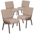 Flash Furniture Beige Fabric Church Chair 4-FD-CH0221-4-CV-BGE1-BAS-GG