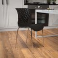 Flash Furniture Lowell Contemporary Design Black Plastic Stack Chair, PK4 4-LF-7-07C-BLK-GG