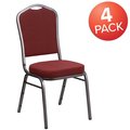 Flash Furniture Burgundy Fabric Banquet Chair 4-NG-C01-HTS-2201-SV-GG