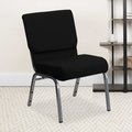 Flash Furniture Black Fabric Church Chair 4-XU-CH0221-BK-SV-GG