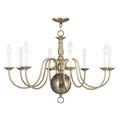 Livex Lighting Williamsburgh 8 Light Antique Brass Chandelier 5007-01