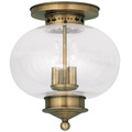 Livex Lighting Harbor 3 Light Antique Brass Ceiling Mount 5037-01