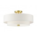 Livex Lighting Satin Brass Semi Flush, 4 Light 51045-12