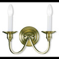 Livex Lighting Cranford 2 Light Antique Brass Wall Scon 5142-01