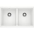 Blanco Precis Silgranit 50/50 Double Bowl Undermount Kitchen Sink - White 516320