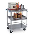 Lakeside Stainless Steel 3 Shelf Guard Rail Cart; 500 lb Capacity, 18"x27" 526