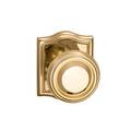 Omnia Passage 565 Knob Arched Rose, 2-3/4" Backset and T Strike Bright Brass 565AR/234T.PA3
