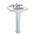 Toto Single Hole Mount, 1 Hole Dartmouth, Pedestal Lavatory, Single Hole, Cotton LPT642#01