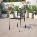 Flash Furniture 5 Pack Black Steel Patio Arm Chair with Round Back 5-CO-3-BK-GG