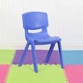 Flash Furniture Blue Plastic Stackable School Chair with 15.5" Seat Height 5-YU-YCX-005-BLUE-GG
