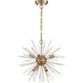 Nuvo Cirrus 6-Light Chandelier - Vintage Brass Finish with Glass Rods 60/6992