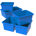 Storex Storage Bin, Blue, 6 PK 61451U06C