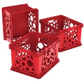 Storex Stacking Container, Red, Plastic, 3 PK 61491U03C