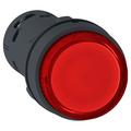 Schneider Electric Monolithic illuminated push button, Harmony XB7, plastic, red, 22mm, integral LED, spring return, 24V AC DC, 1NC XB7NW34B2