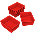 Storex Storage Tray, 10 in x 13 in x 5 inRed, PK5 62525U05C