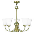 Livex Lighting Ridgedale 6 Light Antique Brass Dinette Chandelier 6465-01