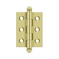 Deltana Bright Brass Door and Butt Hinge CH2015U3