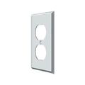 Deltana Double Outlet Switch Plate, Number of Gangs: 1 Solid Brass, Polished Chrome Plated Finish SWP4752U26