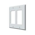 Deltana Double Rocker Switch Plate, Number of Gangs: 2 Solid Brass, Polished Chrome Plated Finish SWP4741U26