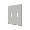 Deltana Double Standard Switch Plate, Number of Gangs: 2 Solid Brass, Brushed Nickel Finish SWP4761U15